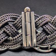 Lade das Bild in den Galerie-Viewer, Vintage Flecht Armband 835 Silber Gustav Hauber Mid Century CZ Gold c. 1950s S