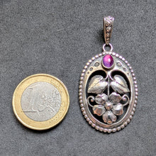 Lade das Bild in den Galerie-Viewer, Jugendstil Designer Anhänger 800 Silber Amethyst Handarbeit alt antik c. 1910 S