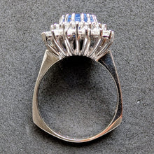 Load image into Gallery viewer, Entourage Ring 585 Gold Saphir Ceylon Sri Lanka 3 Carat No Heat Diamant RG 60 S