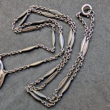 Lade das Bild in den Galerie-Viewer, Jugendstil Collier Türkis Gemme 800 Silber mit Kette alt antik c. 1900