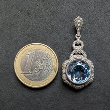 Load image into Gallery viewer, Art Nouveau pendant 935 silver green agate enamel HR old antique c. 1910 S