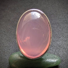 Lade das Bild in den Galerie-Viewer, Jugendstil Art Deco Ring 935 Silber Rosenquarz rosa alt antik c. 1920 RG 56 S