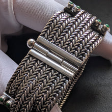 Lade das Bild in den Galerie-Viewer, Vintage Gustav Hauber Midcentury Armband 835 Silber Türkis alt c. 1950 S