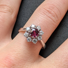 Lade das Bild in den Galerie-Viewer, Entourage Ring 585 Gold pink lila rot Saphir 0,75 Ct Diamant 0,56 Ct RG 63/64 S