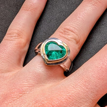 Lade das Bild in den Galerie-Viewer, Herz Ring 18k 750 Weißgold Smaragd Kolumbien 4,8 Carat Verlobungsring RG 54