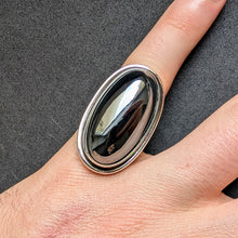 Load image into Gallery viewer, Vintage Ring Georg Jensen 46E Harald Nielsen Hämatit Sterling Silber 925 RG 52 S