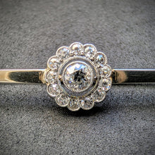 Lade das Bild in den Galerie-Viewer, Art Deco Target Brosche 14k 585 Gold Diamanten 0,51 Ct alt antik c. 1920 S