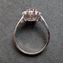 Lade das Bild in den Galerie-Viewer, Entourage Ring 585 Gold pink lila rot Saphir 0,75 Ct Diamant 0,56 Ct RG 63/64 S