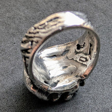 Lade das Bild in den Galerie-Viewer, Vintage Ring Silber Modernismus Brutalismus Amethyst Handarbeit RG 54 S