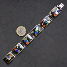 Lade das Bild in den Galerie-Viewer, Jugendstil Art Deco Armband 935 Silber Japonismus Emaille alt antik c. 1910 S