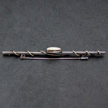 Load image into Gallery viewer, Vintage Designer Stab Brosche Silber 14k 585 Gold Opal Silberschmiedearbeit S