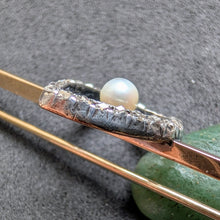 Lade das Bild in den Galerie-Viewer, Antike Brosche Gold 585 14k Silber Diamant Diamantrosen Perle Herz alt c. 1900 S