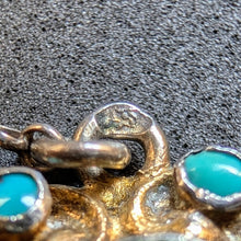 Lade das Bild in den Galerie-Viewer, Neorenaissance Collier Türkis Perlmutt 750 Silber Österreich alt antik c. 1890 S