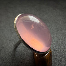 Load image into Gallery viewer, Jugendstil Art Deco Ring 935 Silber Rosenquarz rosa alt antik c. 1920 RG 56
