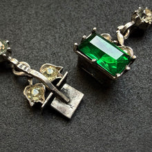 Load image into Gallery viewer, Victorian Silber Collier Paste grün weiß Normandie Frankreich alt antik c. 1880 S
