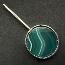 Load image into Gallery viewer, Vintage Anhänger Bengt Hallberg Schweden grüner Achat Sterling Silber 925
