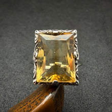 Lade das Bild in den Galerie-Viewer, Art Deco Ring 835 Silber Citrin alt antik c. 1920 RG 53
