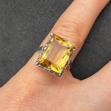 Lade das Bild in den Galerie-Viewer, Art Deco Ring 835 Silber Citrin alt antik c. 1920 RG 53
