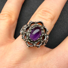 Load image into Gallery viewer, Vintage Tracht Ring 835 Silber Amethyst BAS RG 54
