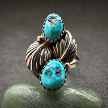 Load image into Gallery viewer, Vintage Navajo Ring Sterling Silber 925 Türkis RG 55/56
