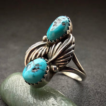 Load image into Gallery viewer, Vintage Navajo Ring Sterling Silber 925 Türkis RG 55/56
