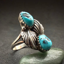 Load image into Gallery viewer, Vintage Navajo Ring Sterling Silber 925 Türkis RG 55/56
