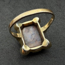 Load image into Gallery viewer, Jugendstil Art Deco Ring 835 Silber vergoldet blauer Naturstein alt antik c. 1920 RG 58/59
