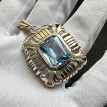 Load image into Gallery viewer, Jugendstil Art Deco Anhänger 835 Silber Spinell blau Handarbeit alt antik c. 1920
