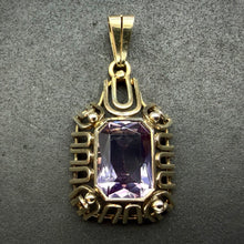 Load image into Gallery viewer, Art Deco Anhänger 935 Silber vergoldet Amethyst alt antik c. 1920
