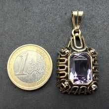 Load image into Gallery viewer, Art Deco Anhänger 935 Silber vergoldet Amethyst alt antik c. 1920
