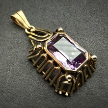 Load image into Gallery viewer, Art Deco Anhänger 935 Silber vergoldet Amethyst alt antik c. 1920
