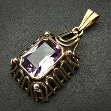 Load image into Gallery viewer, Art Deco Anhänger 935 Silber vergoldet Amethyst alt antik c. 1920
