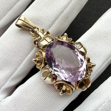 Lade das Bild in den Galerie-Viewer, Jugendstil Anhänger 935 Silber vergoldet Amethyst alt antik c. 1920
