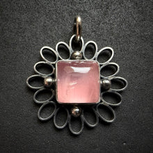 Load image into Gallery viewer, Vintage Modernismus Anhänger Sterling Silber 925 Adolf Regelmann Rosenquarz
