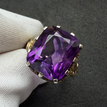 Load image into Gallery viewer, Jugendstil Ring 935 Silber vergoldet Amethyst floral Handarbeit alt antik c. 1920 RG 57
