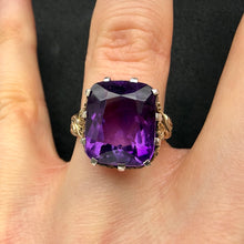 Load image into Gallery viewer, Jugendstil Ring 935 Silber vergoldet Amethyst floral Handarbeit alt antik c. 1920 RG 57
