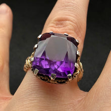 Load image into Gallery viewer, Jugendstil Ring 935 Silber vergoldet Amethyst floral Handarbeit alt antik c. 1920 RG 57

