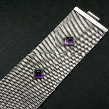 Load image into Gallery viewer, Vintage Gustav Hauber Midcentury Armband 835 Silber Amethyst Handarbeit alt c. 1950
