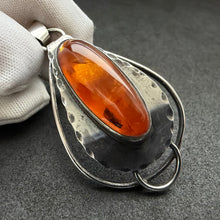 Load image into Gallery viewer, Vintage Anhänger Sterling Silber 925 Adolf Regelmann Bernstein
