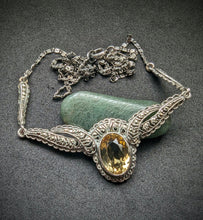 Load image into Gallery viewer, Antique Art Nouveau Art Deco necklace 800 silver citrine marcasite old approx. 1920
