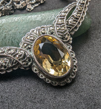 Load image into Gallery viewer, Antique Art Nouveau Art Deco necklace 800 silver citrine marcasite old approx. 1920
