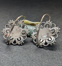 Load image into Gallery viewer, Vintage earrings 835 silver rose quartz costume old
