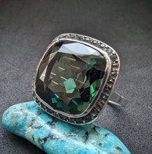 Lade das Bild in den Galerie-Viewer, Art Deco Jugendstil Ring Silber 925 Designer Turmalin
