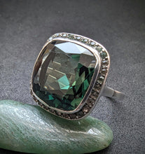 Lade das Bild in den Galerie-Viewer, Art Deco Jugendstil Ring Silber 925 Designer Turmalin
