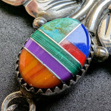 Load image into Gallery viewer, Navajo Inlay Collier Paula Armstrong Sterling Silber 925 Türkis Spiny Oyster
