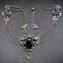 Load image into Gallery viewer, Vintage Tracht Designer Collier Kette Amethyst 835 Silber BAS alt S
