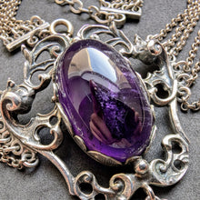 Load image into Gallery viewer, Vintage Tracht Designer Collier Kette Amethyst 835 Silber BAS alt S
