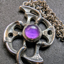 Load image into Gallery viewer, Vintage Tracht Designer Necklace Amethyst 835 Silver BAS old S
