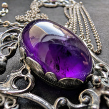 Load image into Gallery viewer, Vintage Tracht Designer Collier Kette Amethyst 835 Silber BAS alt S
