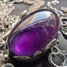 Load image into Gallery viewer, Vintage Tracht Designer Necklace Amethyst 835 Silver BAS old S

